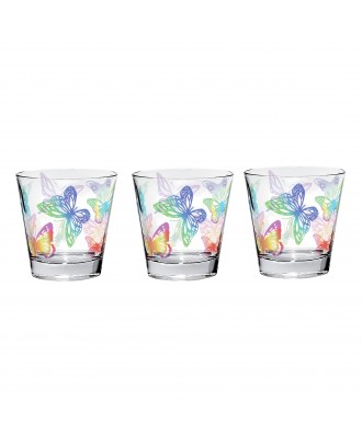 Set 3 pahare pentru apa, 250 ml, Farfalle - SIMONA'S COOKSHOP